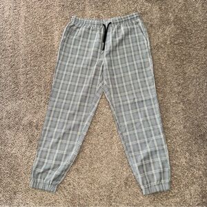 SHEIN Men's Black and White Checkered Joggers